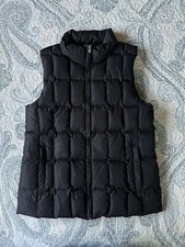Woman s GAP 2003 Y2K Black Down Insulated Quilted Vest Zip Pockets Size Small