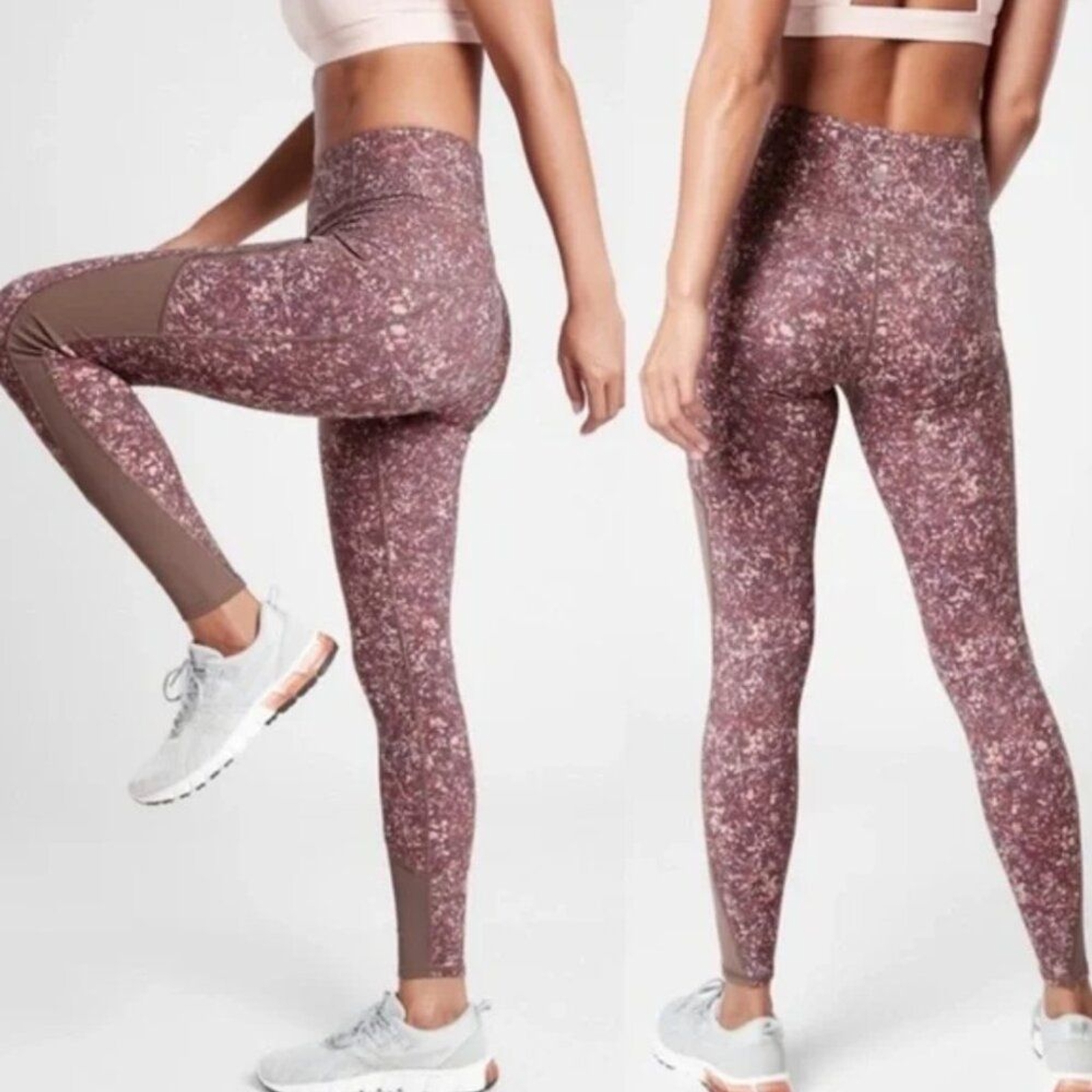 Athleta Rainier High Rise Legging in Sandstone Smoke Cold Weather Running - S