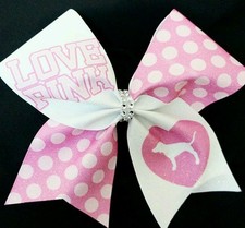 Cheer Bow - Love Pink  - Glitter - Hair Bows