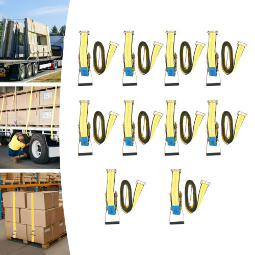 2" X 15ft Ratchet Straps W/Flatbed Truck Trailer Tie Down Heavy Duty