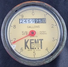 Vintage Industrial Kent Water Meter Head Gallons Gauge C700 MKH4733 4"
