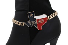 Women Gold Metal Chain Boot Bracelet Western Shoe Texas State Biker Charm Anklet