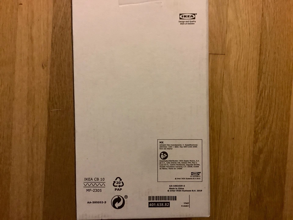 Ikea Arstid настенная лампа никелированный плиссированные белый абажур 401.638.82 новый в коробке - Изображение 4 из 4