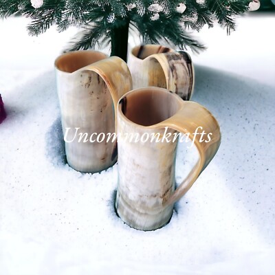 Birthday Git Set of 3 Viking Drinking Horn Ale Wine Beer Mead Mugs Tankards