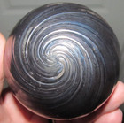 Artisan Hand Blown Swirl Iridescent Witches Ball Christmas Glass Ornament Metal — photo 3