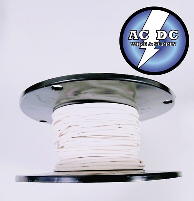 16 awg TXL HIGH TEMP AUTOMOTIVE POWER WIRE STRANDED COPPER USA - WHITE 100 FT
