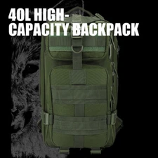 YAKEDA 40L Large Capacity Green Outdoor Camping Hiking 3P Backpack