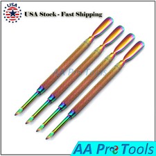 4 pc Stainless Steel Nail Art Manicure Cuticle Spoon Pusher Remover Tool Set New
