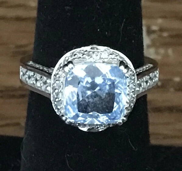 14K WHITE GOLD CZ RING SIGNED SW 14K CZ CHINA SIZE 6