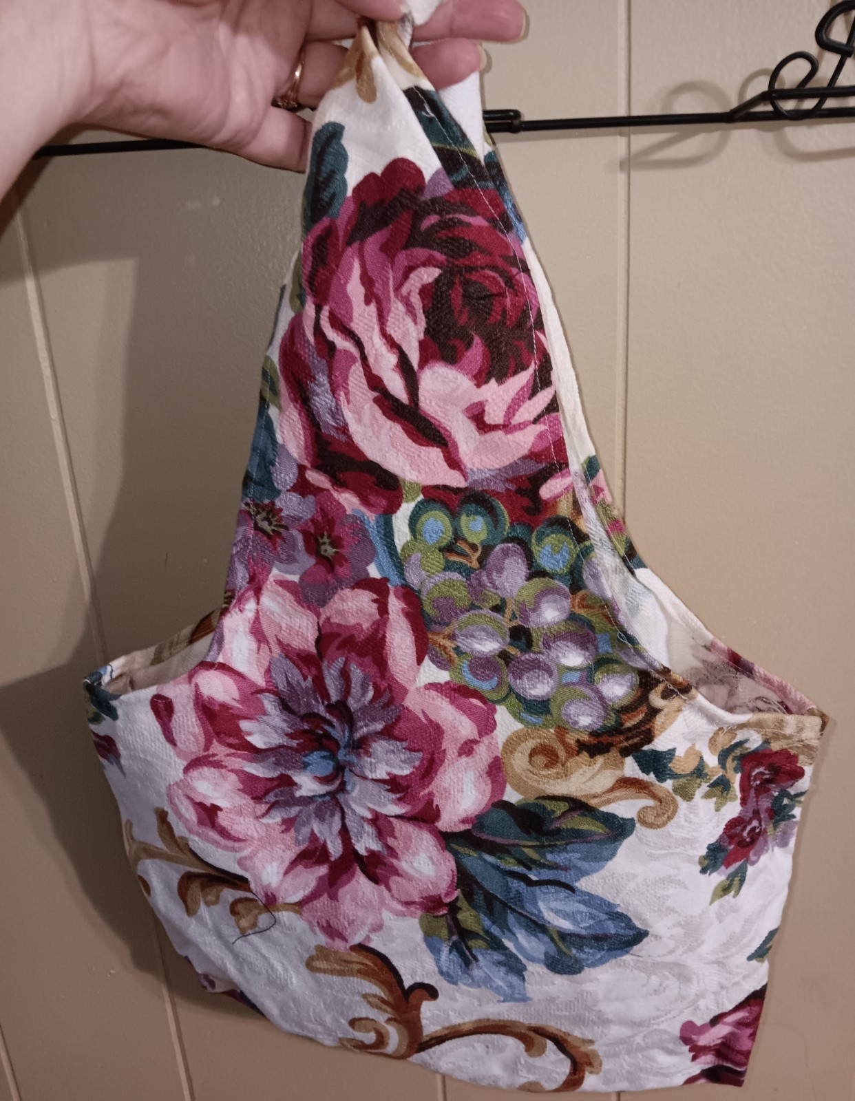 Small handmade floral shoulder tote bag for women