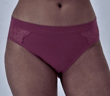 BALI Breathe Cotton Modal Lace Side Deep Cerise Hi Cut Panty Womens S M L XL 2XL