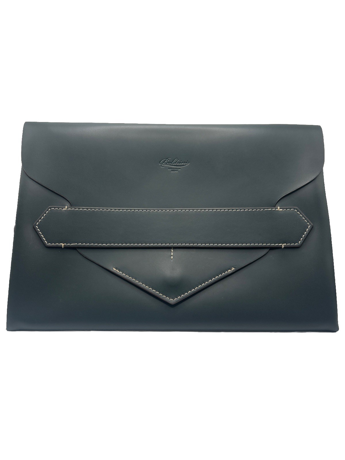 Boldrini Selleria Vachetta Leather Envelope Style Clutch, Handbag Made In Italy