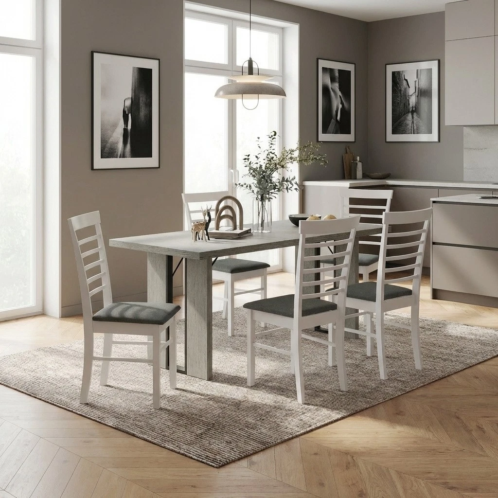 Tavolo da pranzo rettangolare 180x90 cm in legno di acacia e acciaio Maupi