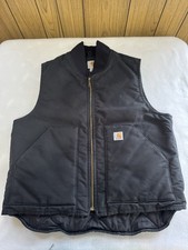 Carhartt Black Vest Large Regular RN 14806 4700 V01-BLK Work