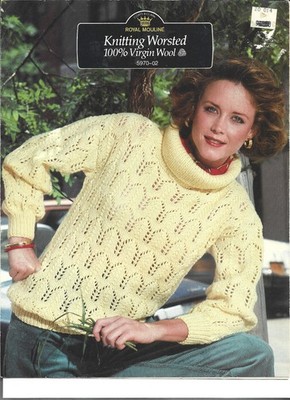 Royal Mouline Knitting Worsted Pattern Leaflet 5970-02 Vintage 1983