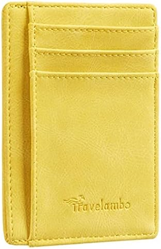 Travelambo Slim Wallet Front Pocket Minimalist Leather RFID Blocking Medium Size - 第 13/45 張圖片