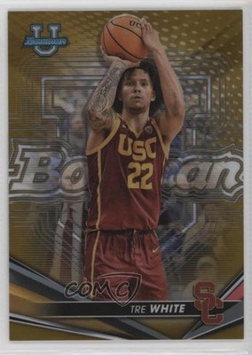 2022-23 Bowman U Best Gold Refractor 37/50 Tre White #23 15wb