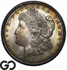 1921 Morgan Silver Dollar Coin, Gorgeous Color, Solid Gem BU++