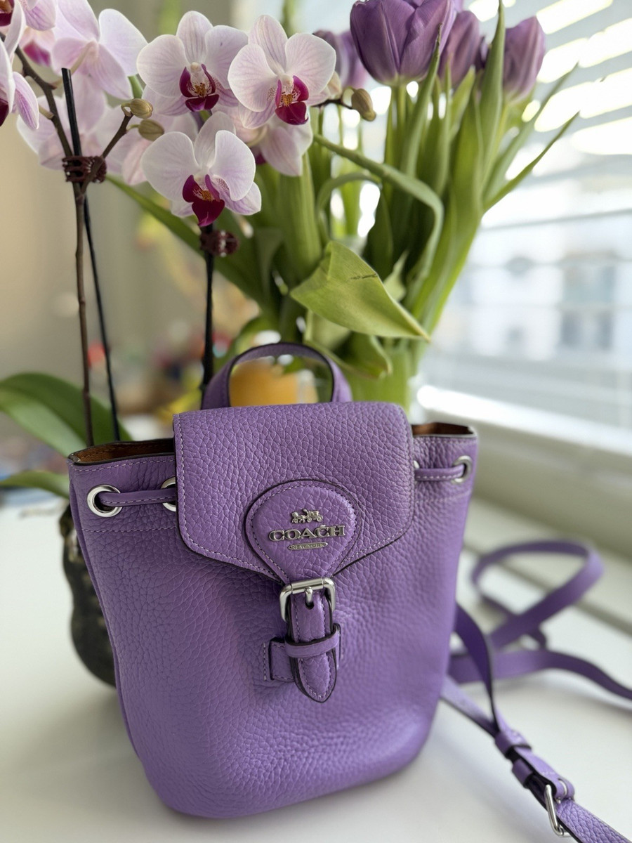 Coach Purple Amelia Pebbled Convertible Backpack | eBay display picture 1