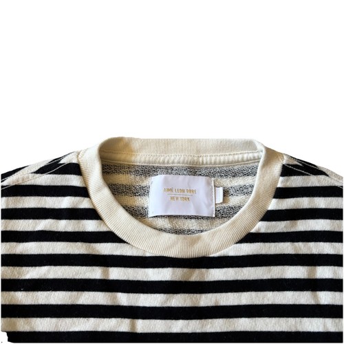 Maglione Aime Leon Dore Terry a righe uomo taglia media colore blu navy bianco nautico - Foto 4 di 8