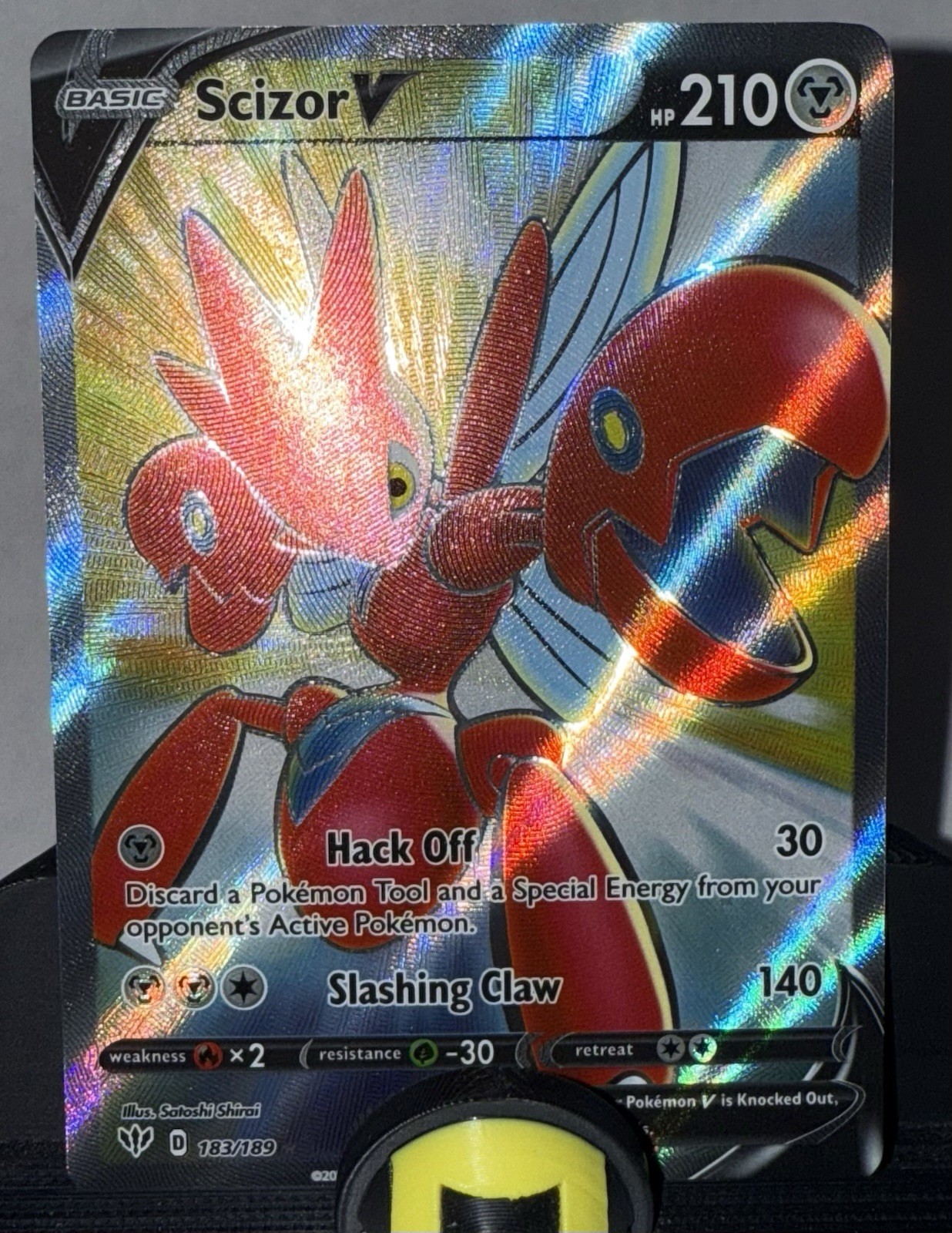 NM - Pokemon TCG - Scizor V (Full Art) 183/189 Swsh03: Darkness Ablaze Holo
