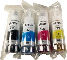 Epson T522 Black/Cyan/Magenta/Yellow Refill Ink Bottle Kit