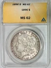 1896 Morgan Silver Dollar, ANACS MS-62, Nice Color!