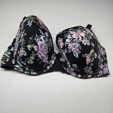 Torrid Curve Women Bra 40DDD Black Floral Underwire Artsy Smooth