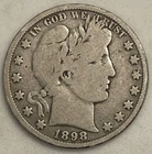 1898 P Barber Half Dollar - 90% Silver
