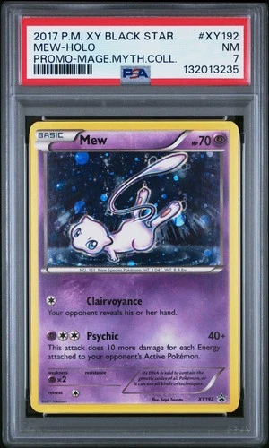 2017 POKEMON XY BLACK STAR PROMO MEW #XY192 HOLO PSA 7 NEAR MINT #132013235