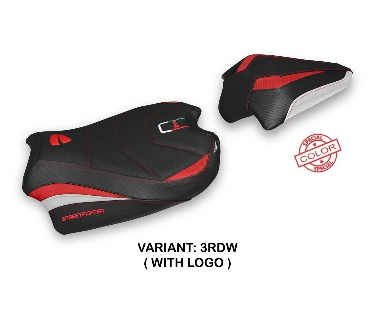 Seat cover Veles Ultragrip Red-White TPZ DUCATI STREETFIGHTER V4 2020 2026 VR