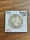 1914 P Barber Silver Quarter Nice VG Very Good U.S. 25c Type Coin (Raw18218)