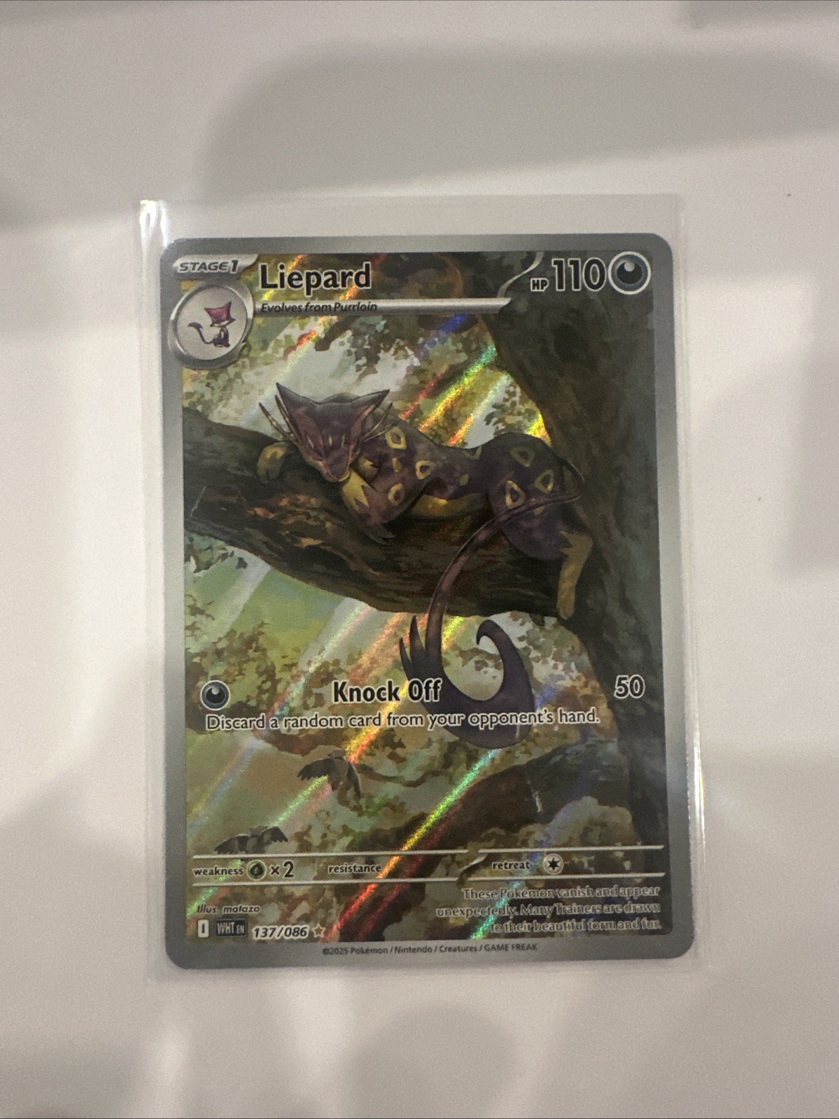Liepard Pokemon White Flare Illustration Rare WHT 137/086 English NM