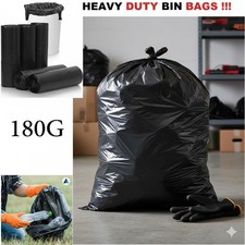 100 Pcs Black Heavy Duty Wheelie Refuse Sacks Strong Bin Liners Rubbish Bag
