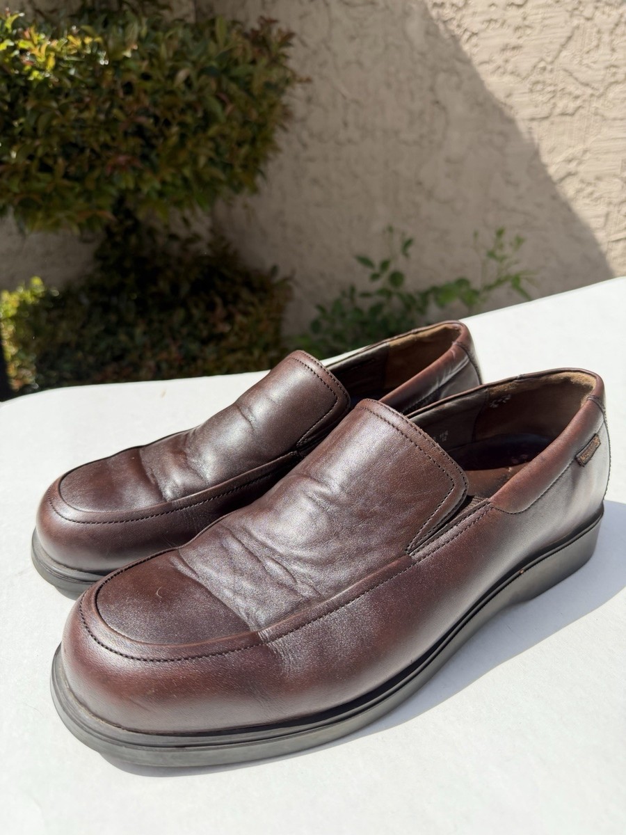 Mephisto Brown Leather Slip On Loafer Shoes Men display picture 3
