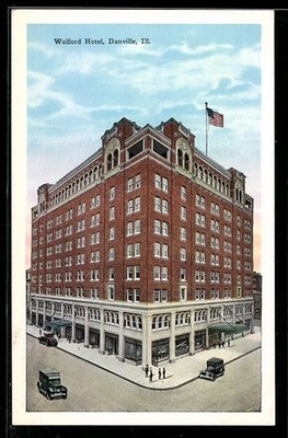 Danville, IL, Wolford Hotel, Ansichtskarte 