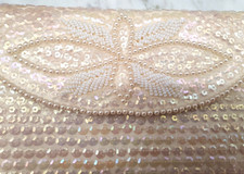 Beaded Sequined Evening Clutch Bag Japan Iridescent Party Prom Wedding Hollywood