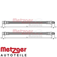 2X Bremsschlauch Metzger 4110458 2 BremsschläUche Rechts Links Vorne