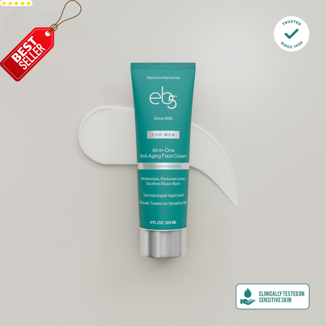 Men’s Anti-Aging Face Cream Retinol Vitamin E B5 Moisturizing 4oz US