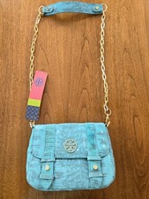TORY BURCH CARSON MINI LIGHT TURQUOISE SHOULDER BAG NWT WITH DUST BAG ORIG. $350