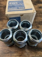 1 1/4 Inch EMT Compression Couplings Steel Zinc Plated Lot of 5 NOS