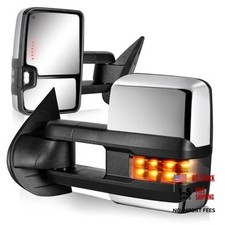 Towing Mirrors for 2007-2013 Chevy Silverado Avalanche Suburban Chrome Silver