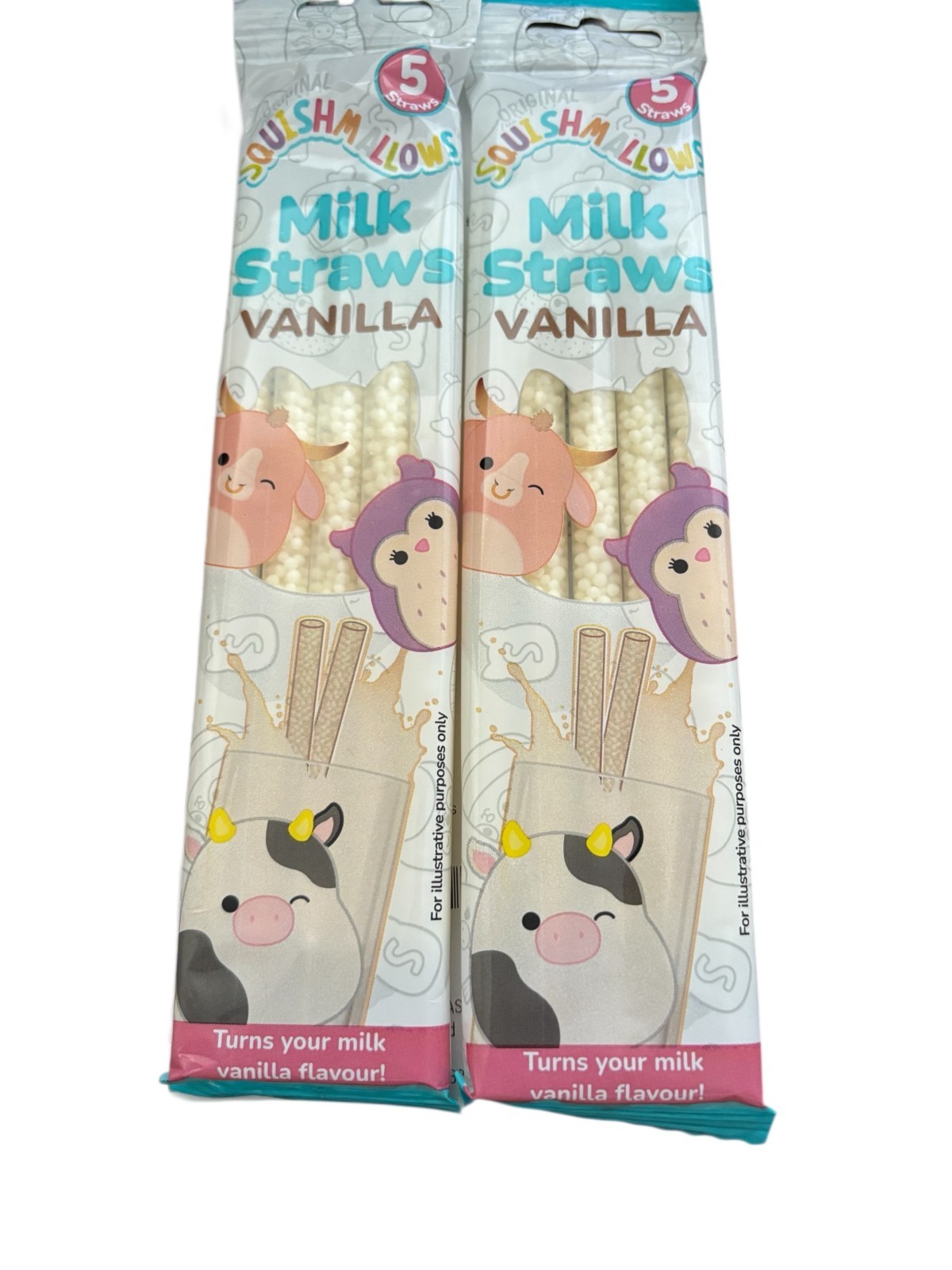10 x Squishmallow milkshake straws  vanilla  Flavour vanilla milk straws
