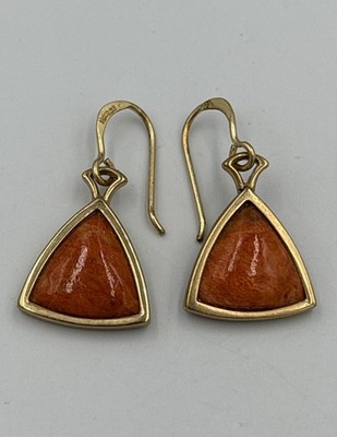 Barse NWT Orange Faux Coral Golden Bronze Drop Earrings