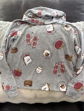 EUC Art Class Pullover Lifestyle Breakfast Yummies Hoodie Top Girls Size M 7/8 