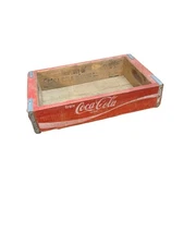 Vintage Coca-Cola Coke Soda Wood Crate Tray Red Advertising Home Decor