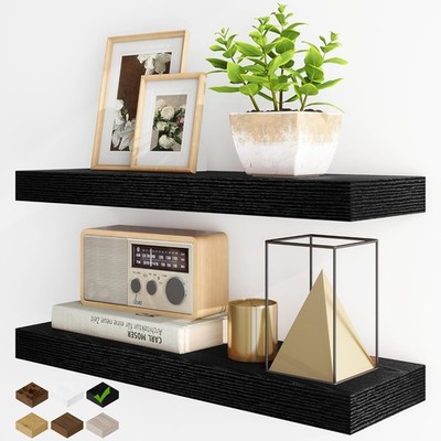 Shelves for Wall, 24Inch Floating Shelves Set of 2, Hanging Shelf with Invisible
