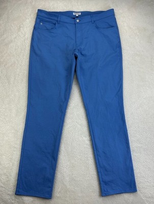 Peter Millar EB66 Performance Chino Pants Mens 38x32 Blue Classic Fit Soft Touch