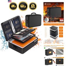 5200 F Document Organizer with Lock, Upgraded Heat Insulated Fireproof  Water-...