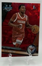 Max Abmas 2023-24 Bowman U University Chrome Sapphire 1st Red /5! Texas Jazz